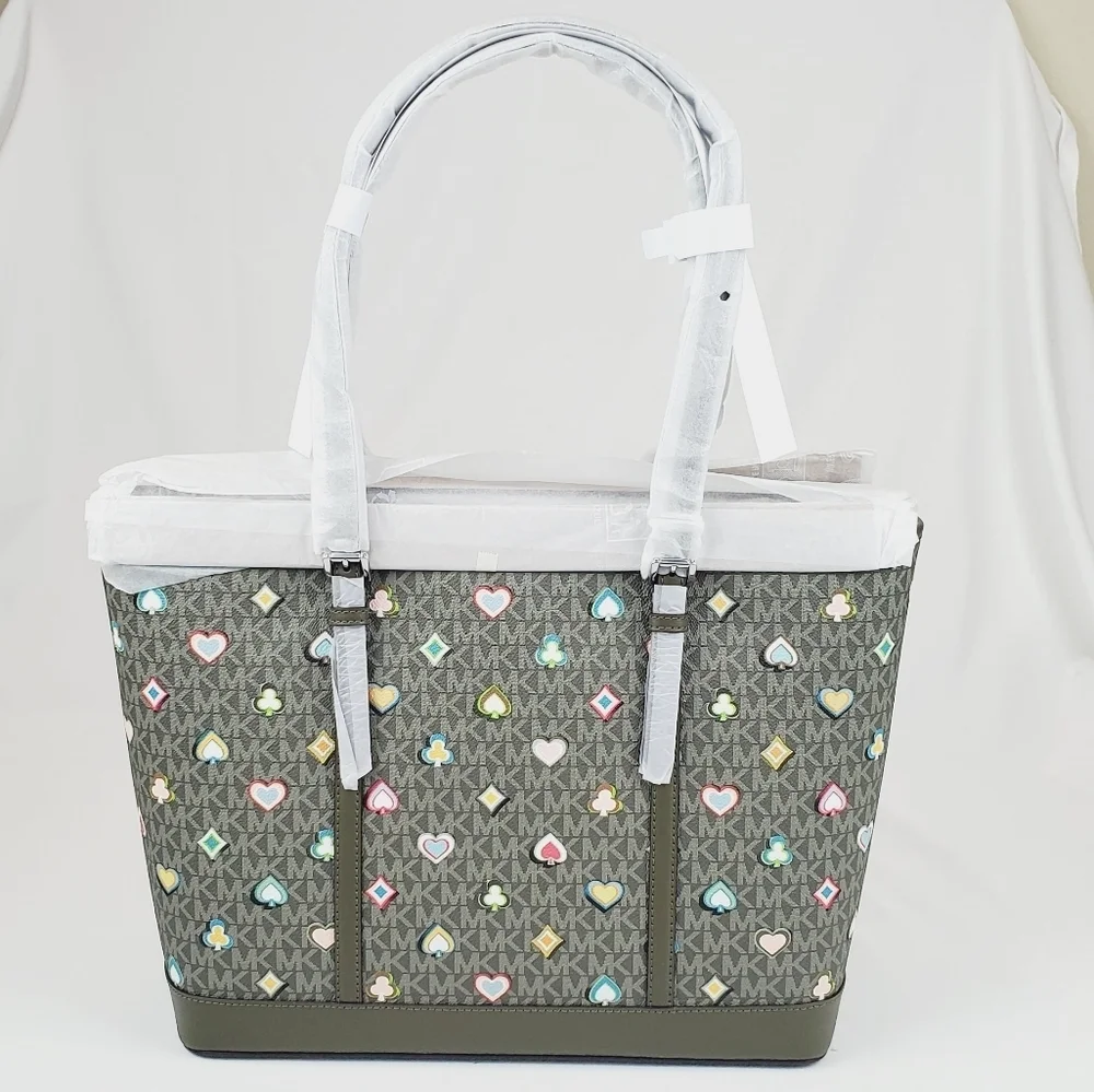 Michael Kors Jet Set Large Printed Signature Logo Tote Bag